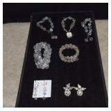 Five Aurora Borealis Bead Bracelets, Earrings &