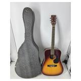 VINTAGE Vibra Sunburst Acoustic Guitar & Case