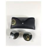 NEW Gold Colour Round Style Rayban Sunglassesw/Cas