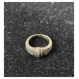 REAL SILVER Unisex Ring 6.5G Bead-Style Design