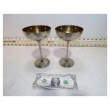 2 VINT SILVER PLATE GOBLETS