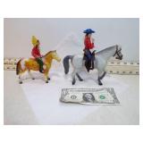 VINT COWBOY & NATIVE AMERICAN ON HORSE BACK