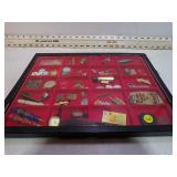 **DISPLAY CASE W/VINT SMALLS