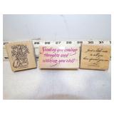 3 WOODEN STAMP BLOCKS