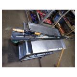 **GROUP OF FISHING RODS SOME HAVE REELS