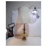 **MCM BRASS FINISH GLASS TABLE LAMP