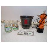 PEANUTS GLASSES MICHELOB BUCKET & HALLOWEEN LAMP