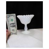 FENTON MILKGLASS HOBNAIL COMPOTE
