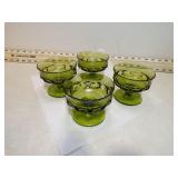 *4 AVOCADO GREEN THRUMB PRINT SHERBERTS