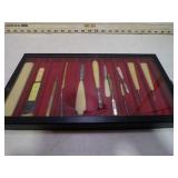 **VINT MANICURE TOOLS IN DISPLAY CASE