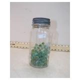 VINT JAR OF MARBLES