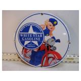WHITE STAR GASOLINE PORCELAIN SIGN