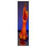 **MCM VIKING GLASS 6 PETAL SWUNG VASE GLOWS