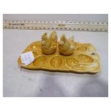 MADE IN JAPAN EGG PLATE S&P SHAKER HOLDER