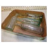 **VINT EMBOSSED BEVERAGE BOTTLES MOSTLY WI
