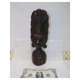 CARVED WOODEN HEAD FIGURE
