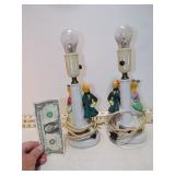 *SM VICTORIAN COUPLE LAMPS WORK