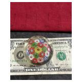 HAND BLOWN MILLEFIORI PAPERWEIGHT GLOWS