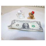 2 SMALL VINT ORNAMENTS 1 MISSING WING