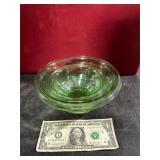 *URANIUM GLASS HAZEL ATLAS STACKING BOWLS