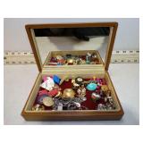 VINT HADLEY JEWELRY BOX & CONTENTS