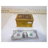 VINT WOODEN BOX TOLE PAINTED