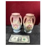 *PAIR OF HULL ORCHID VASES