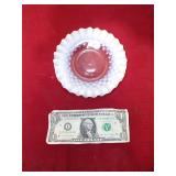 FENTON OPALESCENT HOBNAIL DISH GLOWS