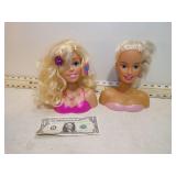 2 VINT MINI BARBIE MAKEUP HEADS