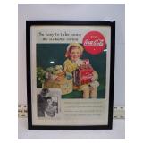 **VINT FRAMED 40'S COKE AD