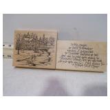 2 LG WOODEN STAMP BLOCKS