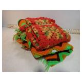 **2 MCM COLORED HANDMADE AFGHANS