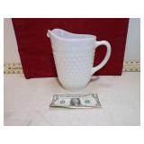 **VINT MILKGLASS HOBNAIL PITCHER
