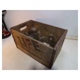 **WOOD CASE LIFE BEVERAGES W/CANNING JARS & MORE