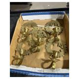 5 BRASS CANDLE HOLDERS