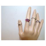 4 STERLING SILVER RINGS 8G