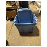 **2 BLUE 18 GAL TOTES W/LIDS