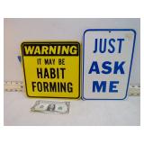 2 CARDBOARD SIGNS