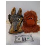WOLF & MONKEY HAND PUPPETS