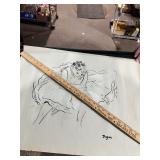 **2 DEGAS BALLERINAS CHALK & PASTEL PRINTS 1960'S