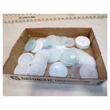 *VINT GLASS JAR TOPS SOME GLOW