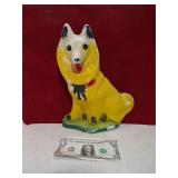 VINT CHALKWARE DOG DOORSTOP