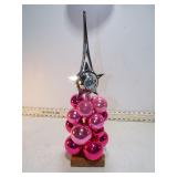 **SHINY BRITE ORNAMENTS TREE ON OAK STAND GLOWS