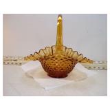 **FENTON AMBER HOBNAIL BASKET