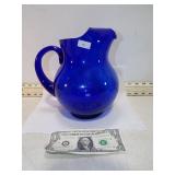 **LG COBALT BLUE GLASS PITCHER