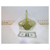 *FENTON GREEN HOBNAIL BASKET