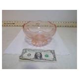 *ETCHED PINK DEPRESSION BOWL