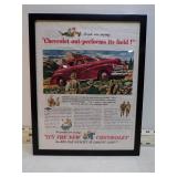 **VINT FRAMED 40'S CHEVY AD