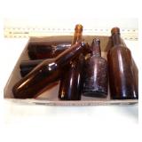 **EMBOSSED AMBER BEER BOTTLES MOSTLY WI