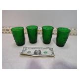 *VINT AVOCADO GREEN SANDWICH PATTERN JUICE GLASSES